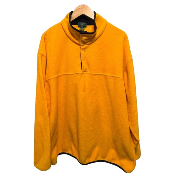 Club Room Yellow/Black Snap Pullover Fleece Jacket/Sweater - Picture 8 of 10